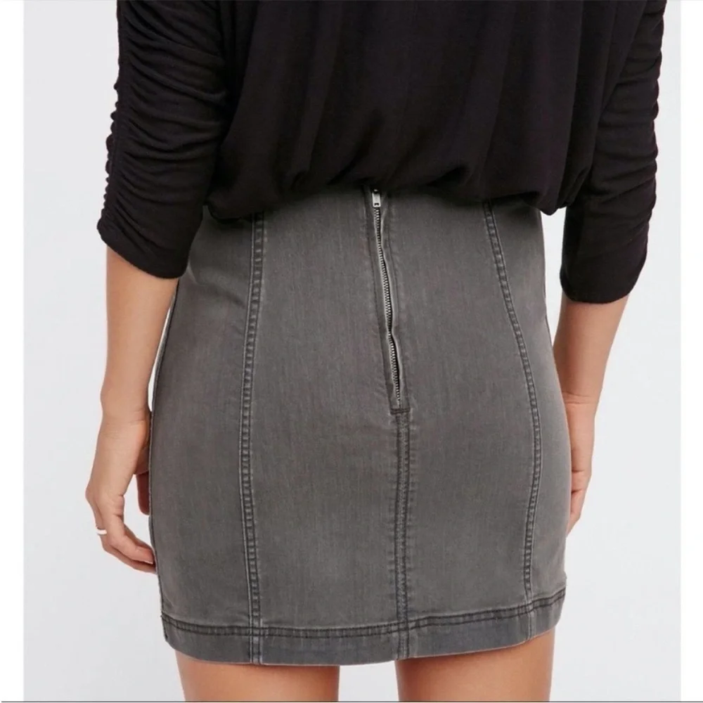 Free People We the Free Modern Femme Denim Stretch Mini Skirt 2
